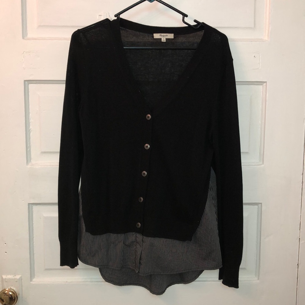 Madewell Black Shirting Cardigan